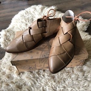 Free People Taupe Woven Flats
